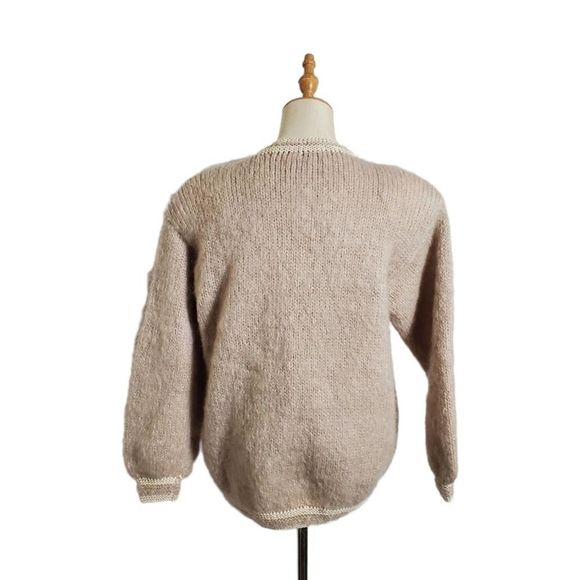 NWT Flaherty Imports Kennebunkport Tan Embroidered Cardigan - Picture 4 of 8